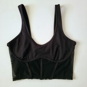 Alo Yoga Airbrush Mesh Corset Tank In Black Size Small